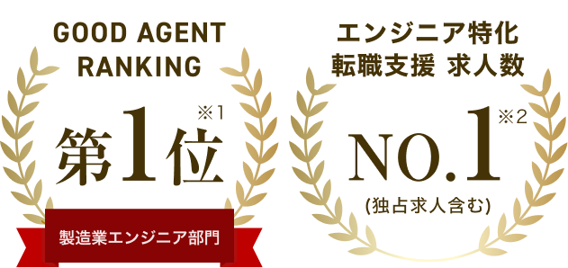 GOOD AGENT RANKING第1位 エンジニア特化 転職支援 求人数No.1