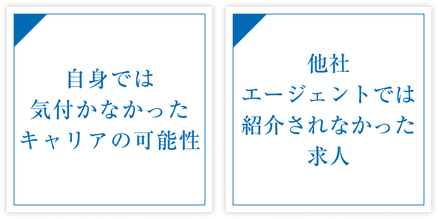 自身では気付かなかったキャリアの可能性 他社エージェントでは紹介されなかった求人